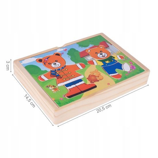 Dřevěná ukládačka s medvídky Bear Dress