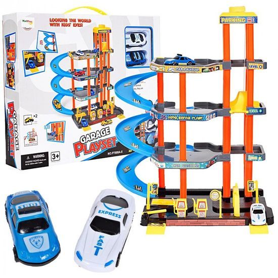 Parkovací garáž s výtahem a 2 autíčky Garage Playset