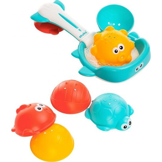 Akuku Hračky do vody koš s hračkami