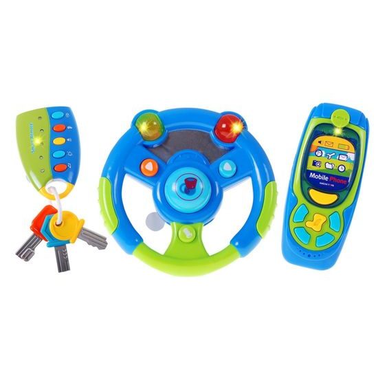 Majlo Toys interaktivní volant s příslušenstvím pro nejmenší se světlem a zvukem Smart Ride