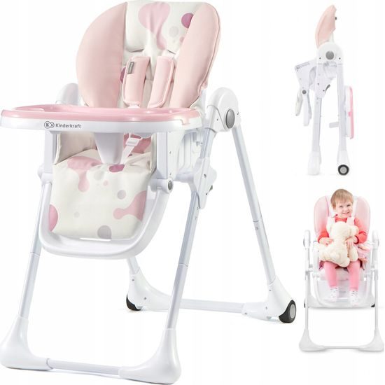 Jídelní židlička Kinderkraft Yummy růžová