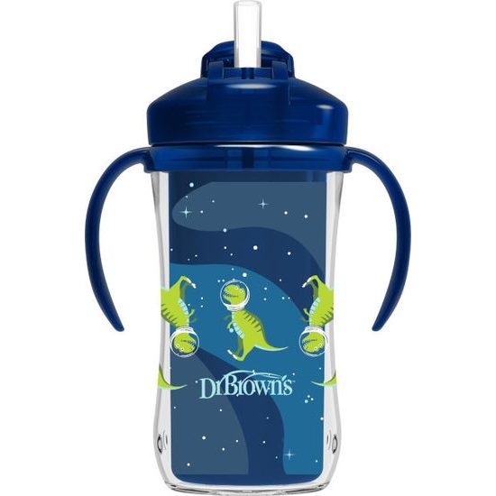 Dr Brown's Termohrnek se slámkou 300ml, 12m+, modrý