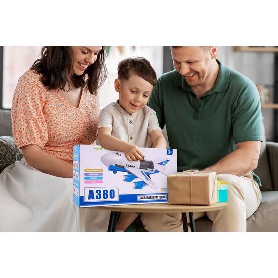 Interaktivní letadlo s autíčky, světly a zvuky A380