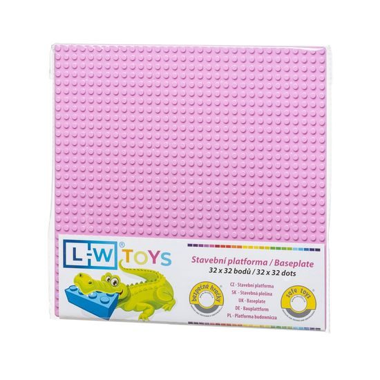 LW Toys Podložka na stavění 32x32 bodů - růžová