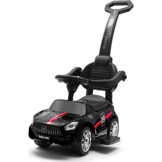 Dětské odrážedlo se zvukem a vodící tyčí Baby Mix RACER černé