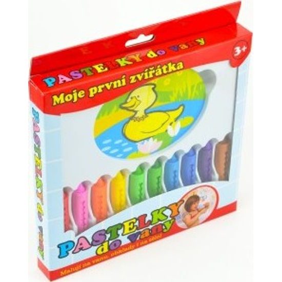 Pastelky do vany - Moje první zvířátka 10 ks s houbičkou