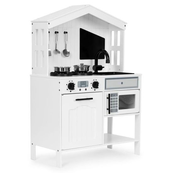 Ecotoys dětská dřevěná kuchyňka s příslušenstvím Domeček - bílá
