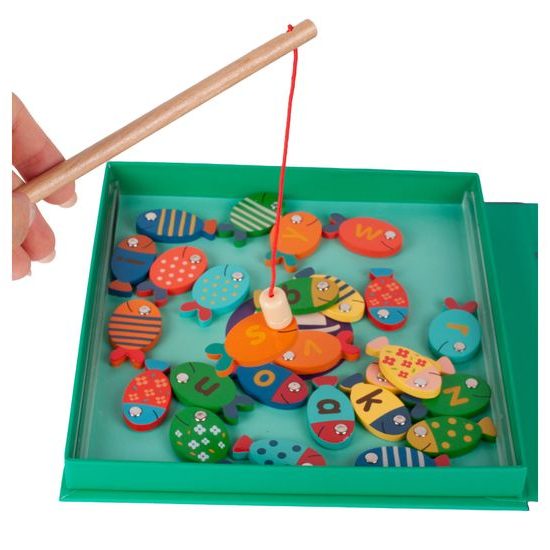 Dřevěné rybičky na lovení na magnet 26 kusů