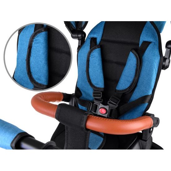 Dětská tříkolka Tiny Bike s otočným sedadlem 3v1 zeleno-modrá