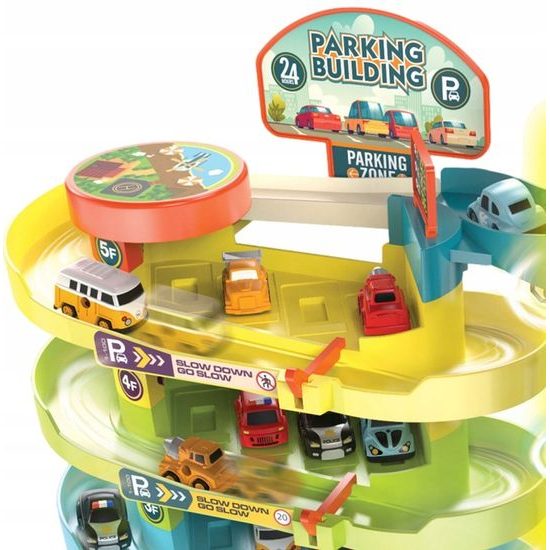 Doris parkovací garáž s výtahem na baterie a 6 autíčky Building Garage