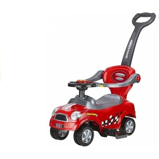 Dětské odrážedlo s vodící rukojetí- červené autíčko