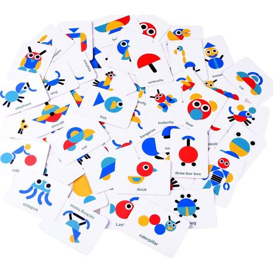 Dřevěné puzzle Montessori Tangram