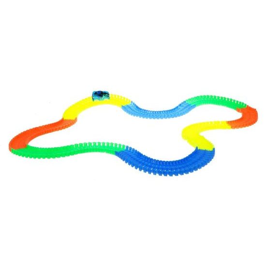 Majlo Toys svítící autodráha s autíčkem na baterie 220 dílků Magic Tracks