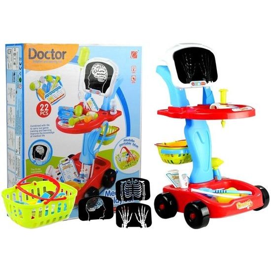 Majlo Toys dětský lékařský vozík Rentgen se světlem a příslušenstvím