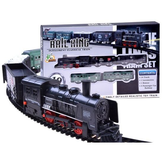 Mini vláčkodráha na baterie se světlem Rail King