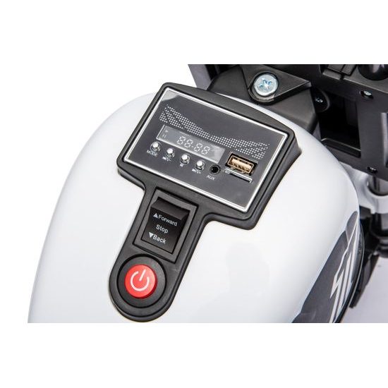 Dětská elektrická motorka Faster - bílá