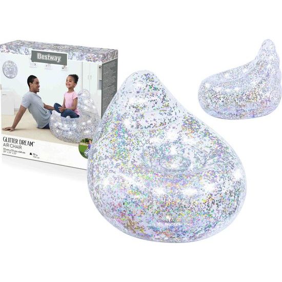 Nafukovací třpytivé křeslo 72 x 72 x 64 cm Bestway 75105