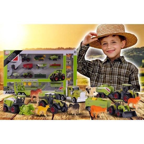 Souprava zemědělských strojů a zvířátek Farmer Set