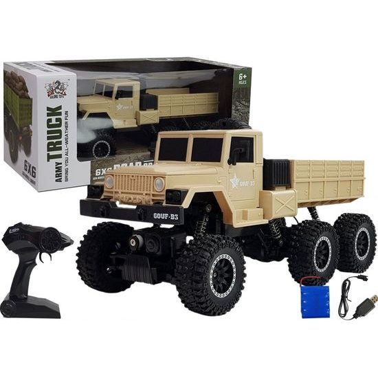Nákladní auto 6x6 na dálkové ovládání Army Truck hnědé 1:12