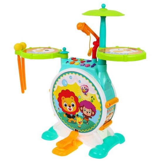 Huile Toys bicí nástroje se zvuky a světlem pro nejmenší Drum Set