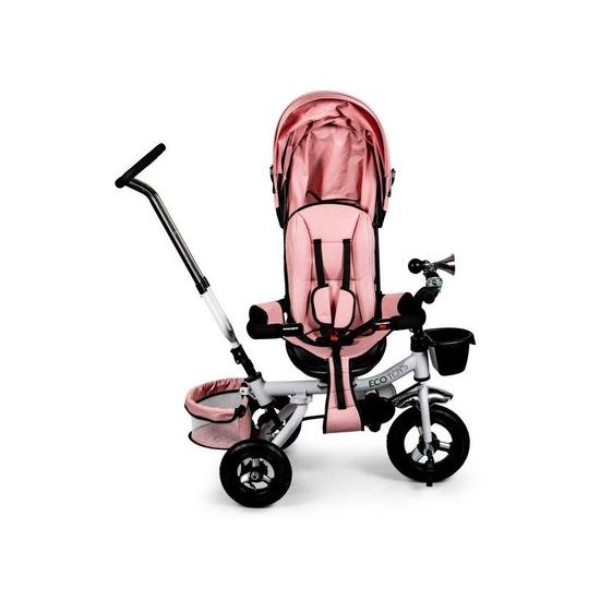 Ecotoys dětská tříkolka s otočným sedadlem a nafukovacími koly Rotage světle růžová