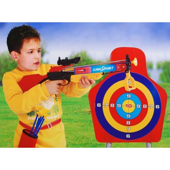 Dětská kuše Kings Sport se 3 šípy, terčem a stojanem