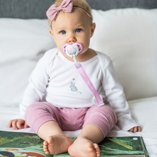 BabyOno Pásek na dudlík s klipsou - mix barev