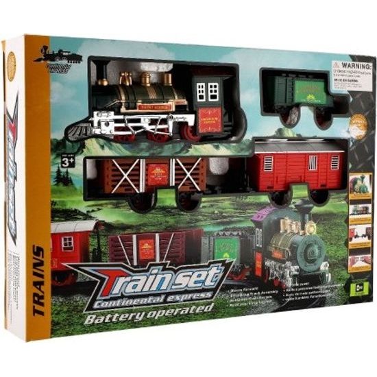 Vlak + 3 vagóny s kolejemi - 8ks na baterie