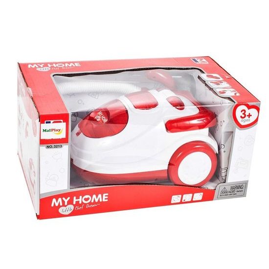 Dětský vysavač na baterie se světlem My Home červený