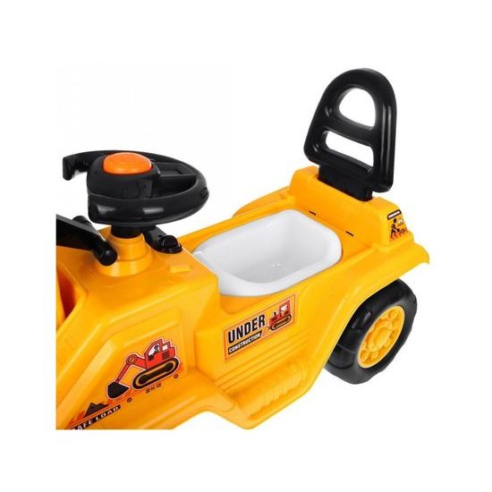 Odrážedlo Bagr s vodící tyčí 2v1 s helmou