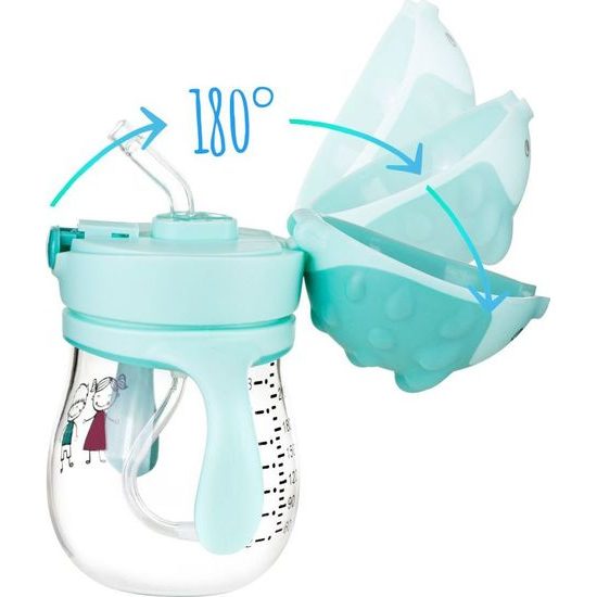 Kouzelná láhev s brčkem a závažím 250 ml mint