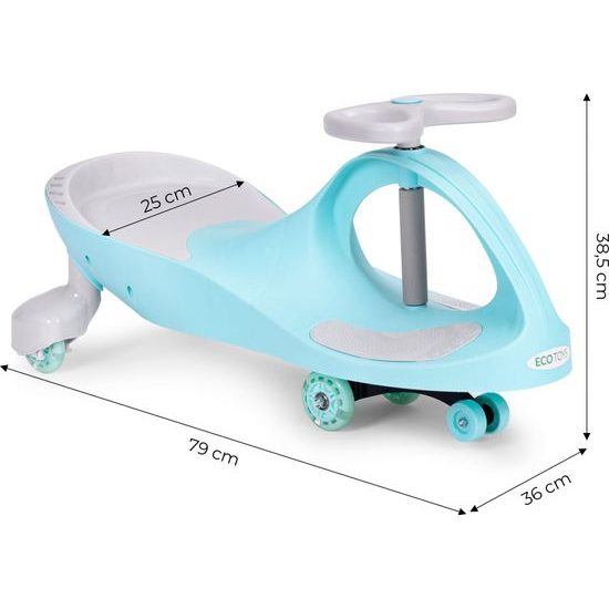 Ecotoys gravitační odrážedlo se svítícími koly Spinner - modré