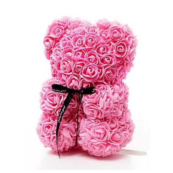 Medvídek z růží růžový Rose Bear 25 cm
