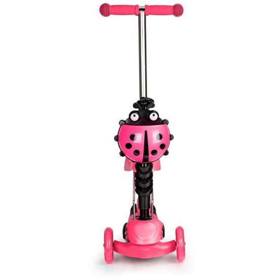 Ecotoys dětská koloběžka Bedrunka růžová se sedátkem a svítícími koly