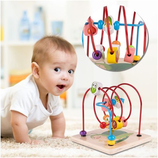 Dřevěná edukační kostka s labyrintem Treasure Cube 5v1