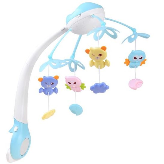 Doris kolotoč nad postýlku s projektorem a dálkovým ovládáním Bed Bell modrý