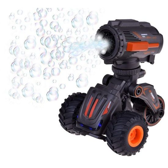 Kaskadérské autíčko na dálkové ovládání s bublifukem Stunt Car - černooranžové