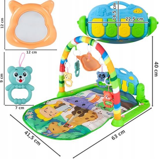 Hrací deka s piankem Harmonika zelená