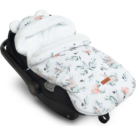 Zimní fusak do kočárku/ do autosedačky - srnky/bílá