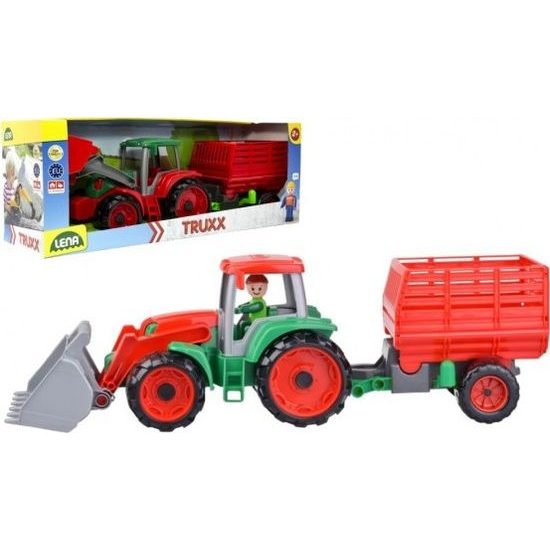 Truxx traktor - nakladač s přívěsem na seno, s figurkou