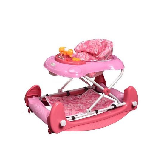 Ecotoys dětské chodítko s houpačkou 2v1 růžové