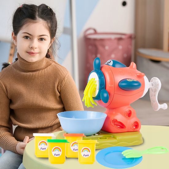 Modelovací plastelína s mlýnkem a příslušenstvím 4 barvy Mills Doh - oranžová