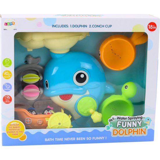 Modrý delfín vodní hračka do koupele