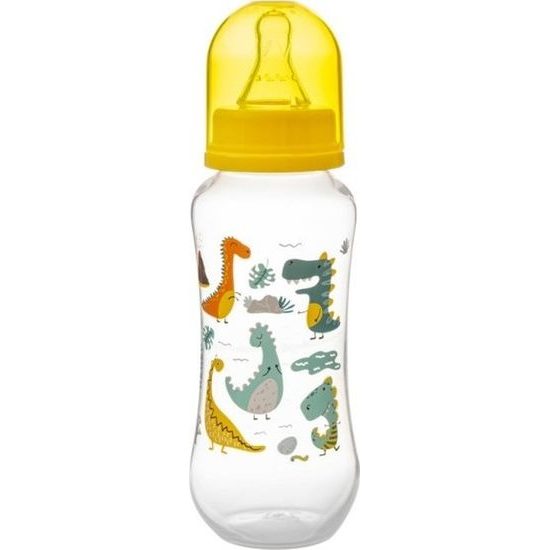 Akuku Kojenecká láhev s obrázkem bílá 250 ml dortík