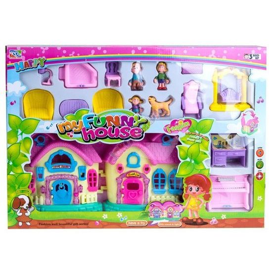 Skládací domeček s postavičkami a nábytkem My Funny House