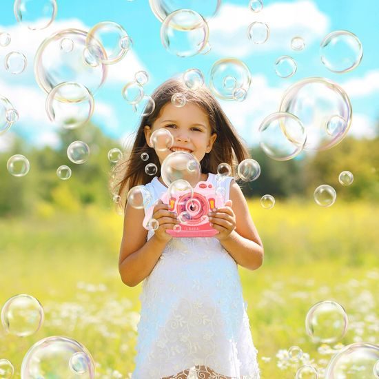 Bublifuk na baterie fotoaparát Bubble Cam růžový
