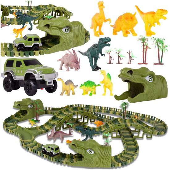 Autodráha s autíčkem na baterie a dinosaury 240 dílků Dino Track