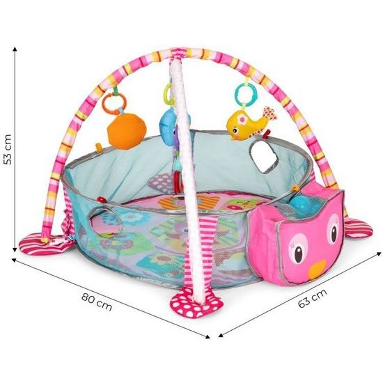 Ecotoys hrací deka s 30 míčky Želva - růžová