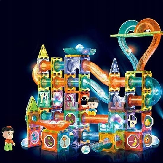 Doris magnetická svítící stavebnice se skluzavkou Light Magnetic 202 dílů