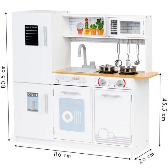 Ecotoys velká dřevěná kuchyňka Menu Kitchen